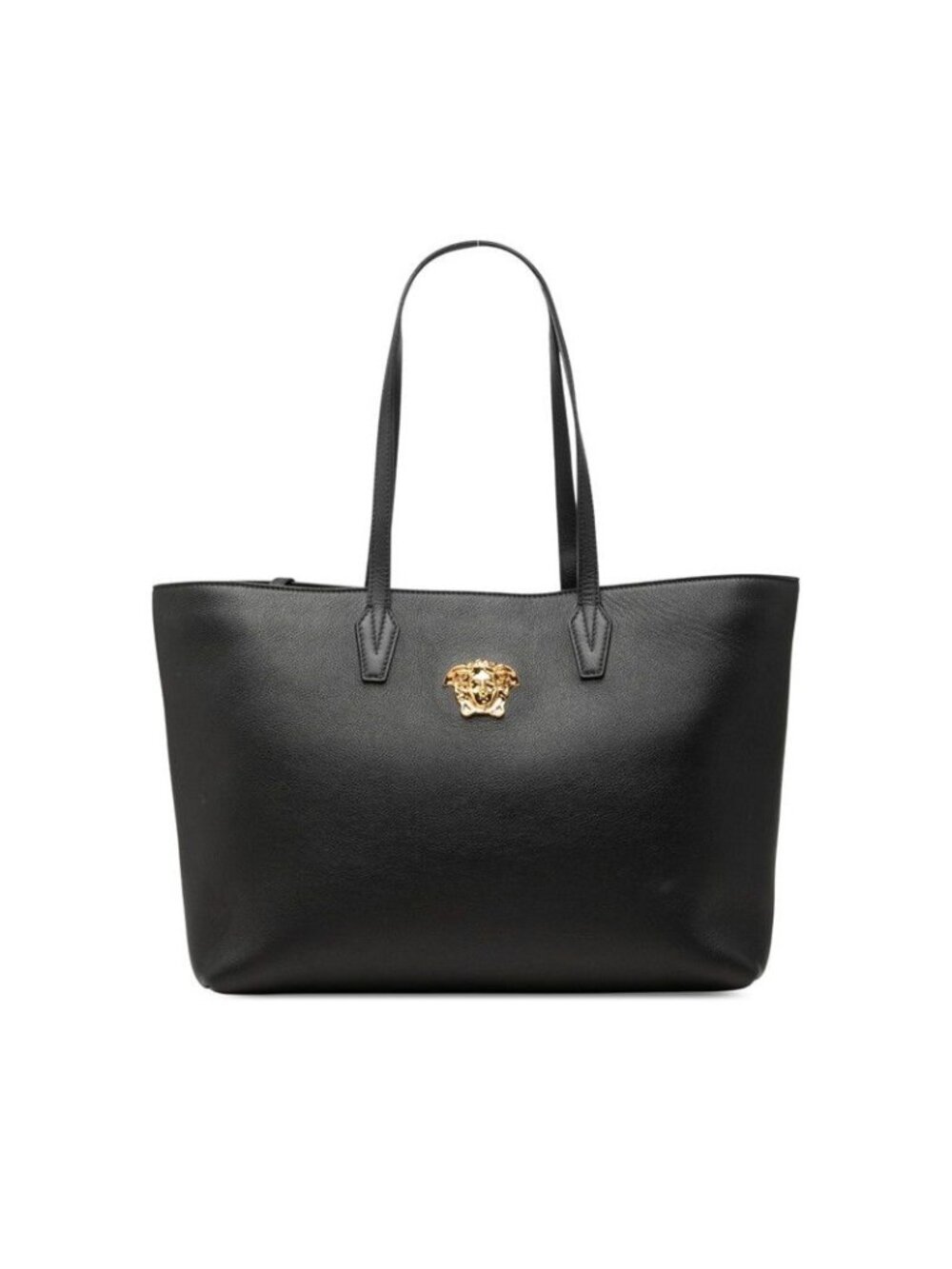Versace Medusa Tote Bag Black Gold Leather